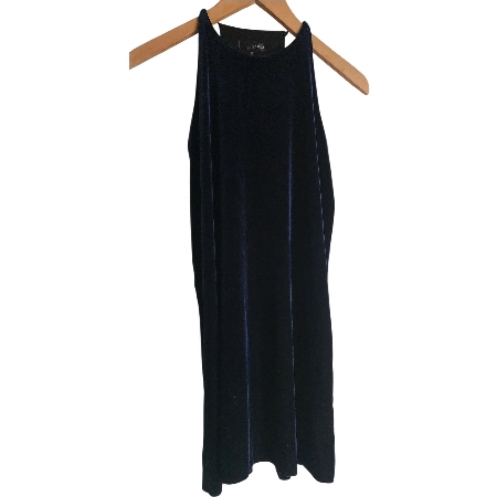 Aqua Blue‎ Velvet Celestial Trapeze Mini Dress M